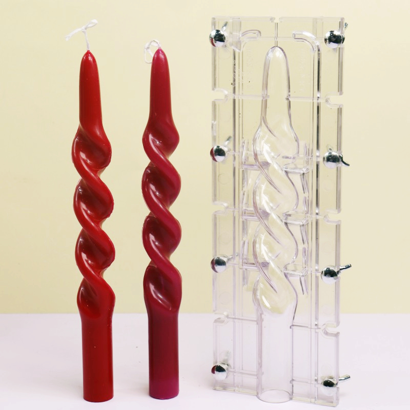 Candle Making Course - ツイストストライプコラムアクリルキャンドルモールド簡単脱型スムーズウェーブスパイラルキャンドル作成キット DIY 装飾ツール家の装飾ギフト