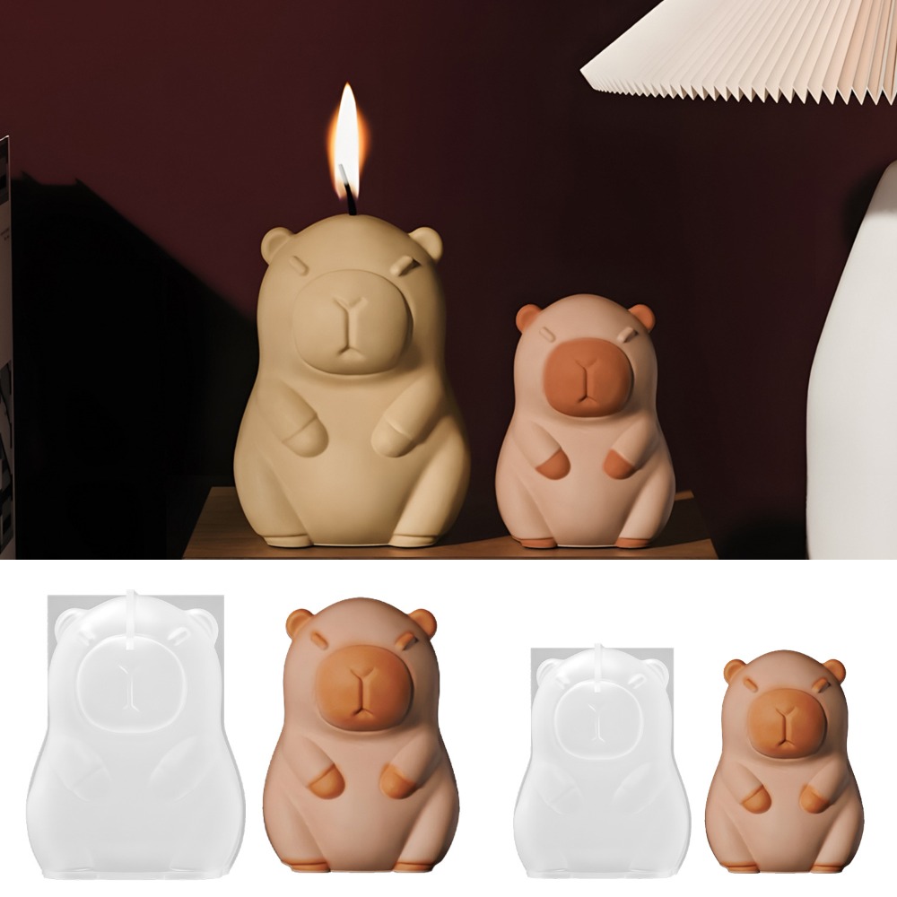 Candle Making Course - 立ちカピバラ香りキャンドルシリコーン型 3D 動物樹脂石膏作成用品手作りドリップ接着剤車の装飾誕生日プレゼント