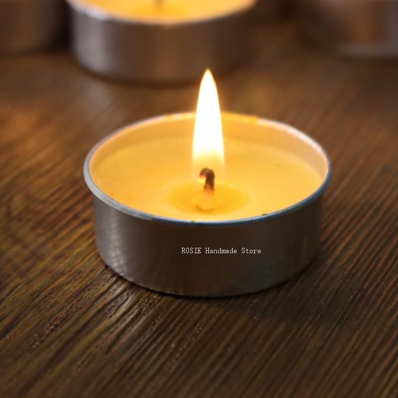 Candle Making Course - 空のティーワックス丸型アルミボックス100ウィックステッカーキャンドル100コンテナー大豆ワックス型DIYキャンドルツール