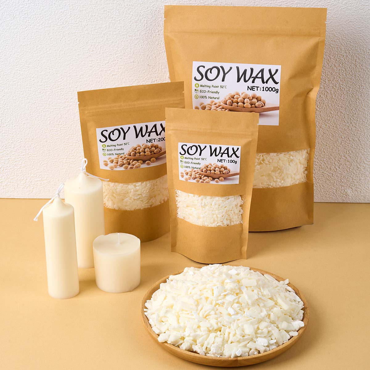 Candle Making Course - 1 ポンドピュアホワイト大豆ワックス DIY 手作りキャンドル工芸品 100% 無添加香りキャンドル原料作成用品キット