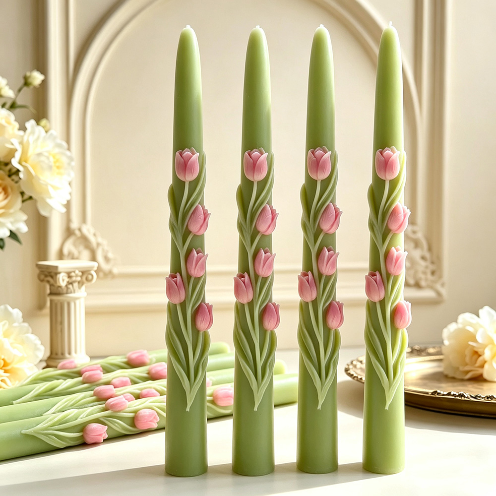 ロングポールフラワーテーパーキャンドルシリコンモールド3Dエ - Candle Making Course のレビューと価格