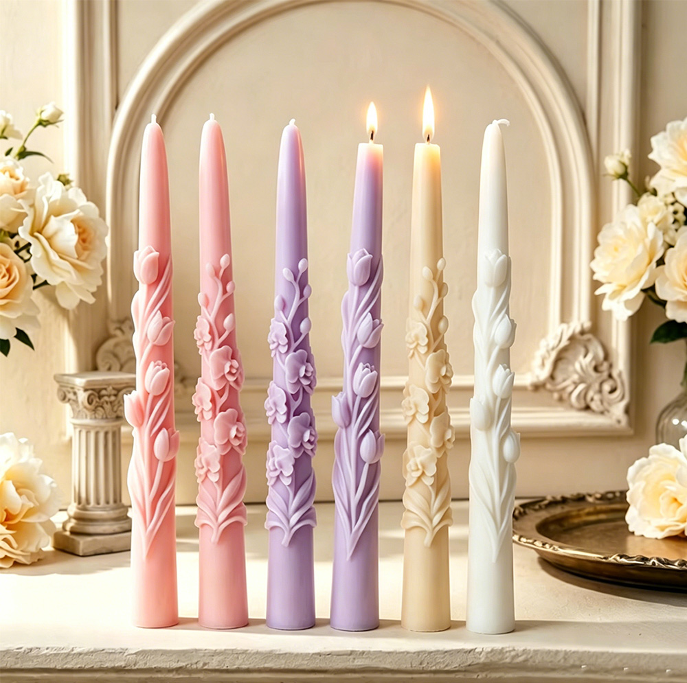 ロングポールフラワーテーパーキャンドルシリコンモールド3Dエ - Candle Making Course のレビューと価格