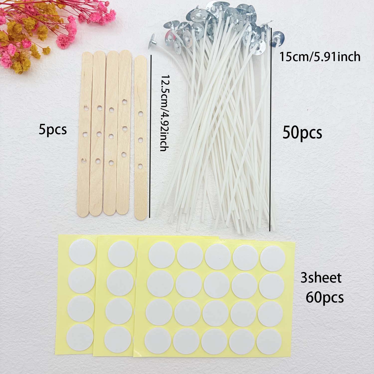 1セットのキャンドル作りDIYキット、無煙キャンドル、綿芯、 - Candle Making At Home のレビューと価格