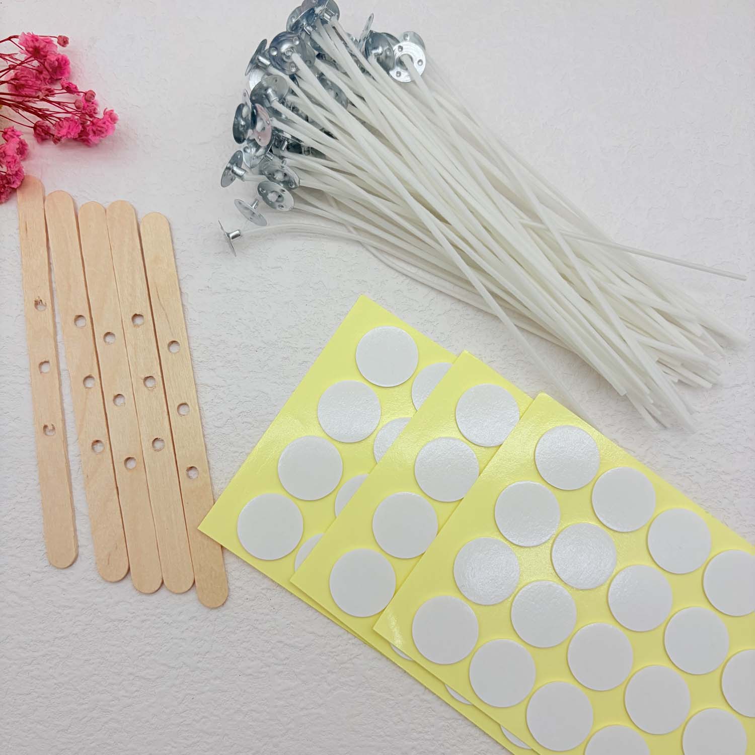 1セットのキャンドル作りDIYキット、無煙キャンドル、綿芯、 - Candle Making At Home のレビューと価格