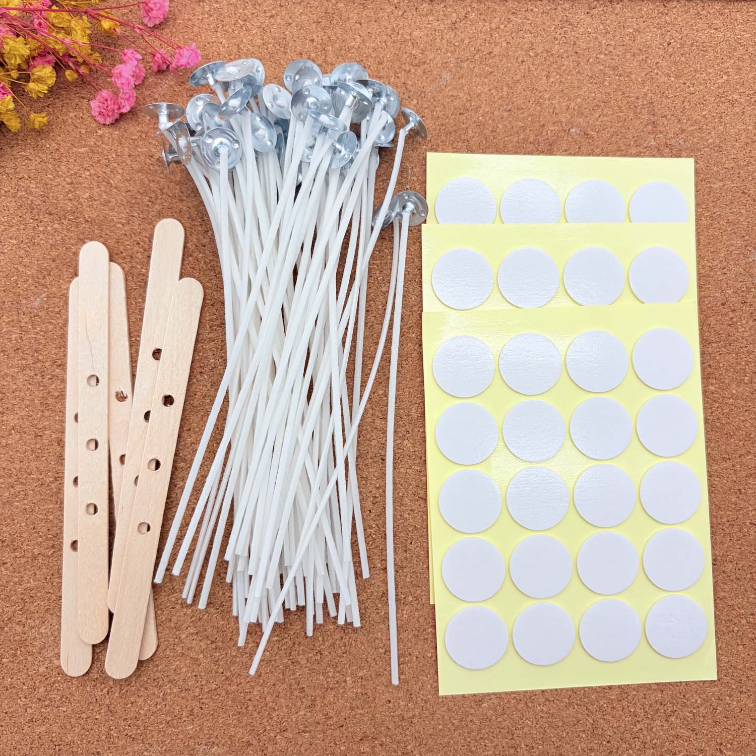 1セットのキャンドル作りDIYキット、無煙キャンドル、綿芯、 - Candle Making At Home のレビューと価格