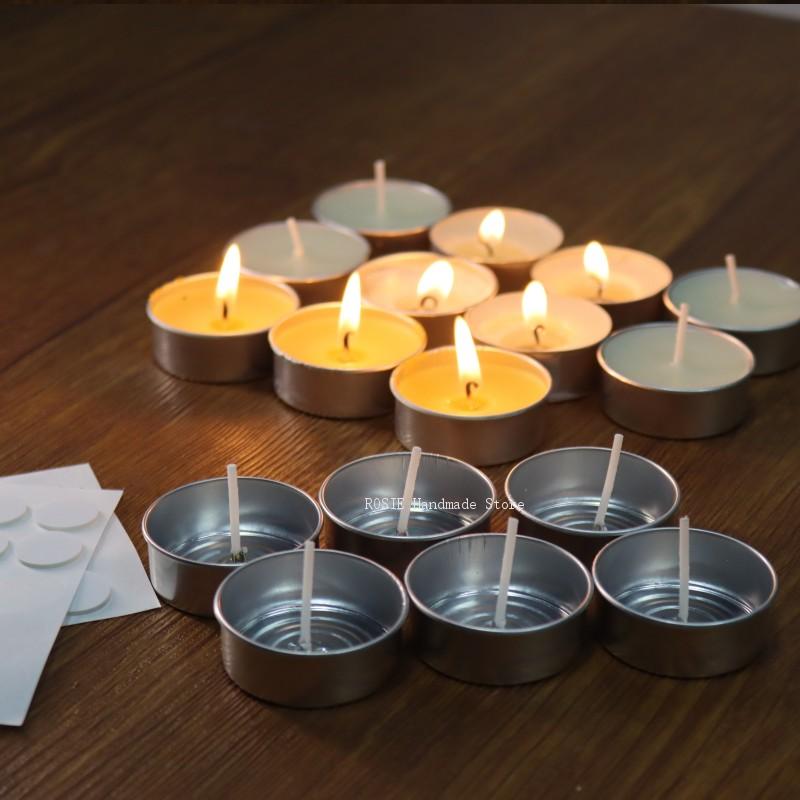 空のティーワックス丸型アルミボックス100ウィックステッカー - Candle Making Course のレビューと価格